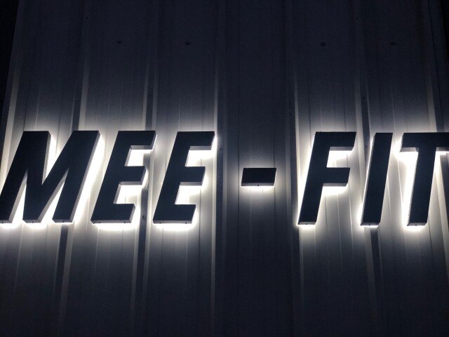 Mee Fit Illuminated Letter Signage - Halo Lit