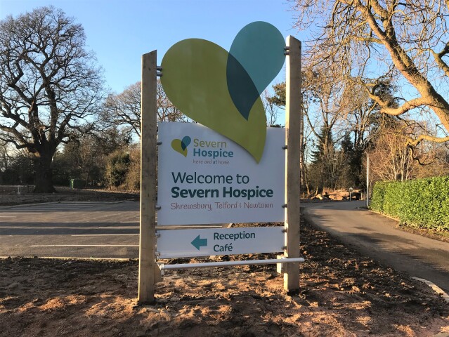 Severn Hospice Timber Post Signage